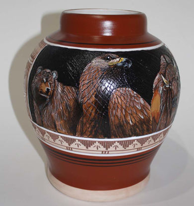 Picture of Navajo Etched pottery Arnold Brown 360