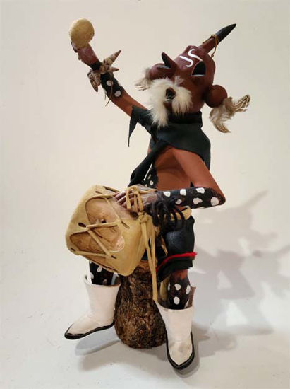 Picture of KACHINA DOLL NAVAJO MUDHEAD WITH DRUM
