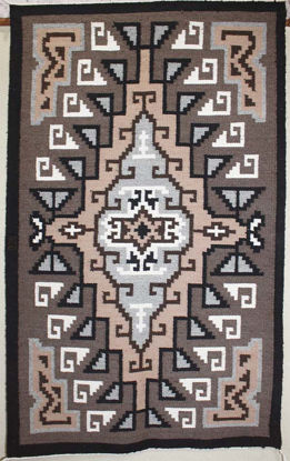 Two grey hill Navajo rug AB